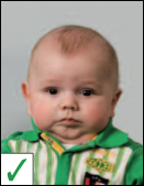pasfoto baby - geen normale uitdrukking is toegestaan